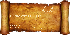 Ludmerszki Lili névjegykártya